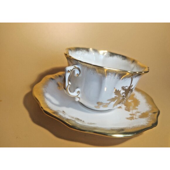 HAMMERSLEY & CO BONE CHINA VINTAGE GOLD PAINTED CUP & SAUCER 1950-1960 - Picture 3 of 14